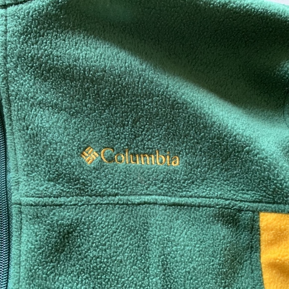 mens L Columbia full zip fleece green gold - Picture 2 of 5